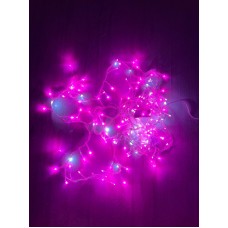 5 METRE 198 LEDLİ PEMBE IŞIK -BEYAZ AKAR KİRPİ LED IŞIK