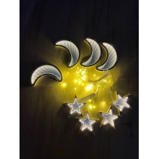 3 METRE GENİŞLİK 60 CM SAÇAK BOYU 3 BOYUTLU ANİMASYONLU AY ve YILDIZ SET PERDE LED IŞIK