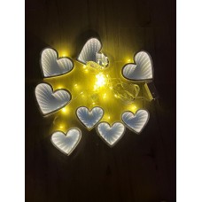 3 METRE GENİŞLİK 60 CM SAÇAK BOYU 3 BOYUTLU ANİMASYONLU KALP - KALP SET PERDE LED IŞIK