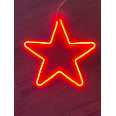 220 VOLT DIŞ MEKANA UYGUN 60X60 CM ÖLÇÜSÜNDE AMBER RENK ÇİFT TARAFLI YILDIZ DEKOR NEON LED IŞIK