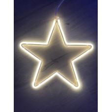 220 VOLT DIŞ MEKANA UYGUN 60x60 CM ÖLÇÜSÜNDE GÜNIŞIĞI RENK ÇİFT TARAFLI YILDIZ DEKOR NEON LED IŞIK