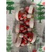 6'LI YILBAŞI ÇAM AĞACINA ASILABİLEN 9CM LÜKS NOEL ŞAPKA DESENLİ DEKOR SÜS