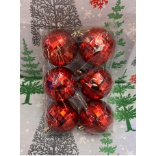 6'LI  YILBAŞI ÇAM AĞACINA ASILABİLEN 6 CM NOEL KIRMIZI DEKOR SÜS