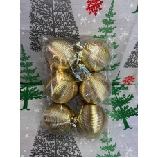 6'LI  YILBAŞI ÇAM AĞACINA ASILABİLEN 6 CM NOEL GOLD DEKOR SÜS