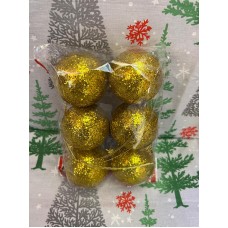 6'LI  YILBAŞI ÇAM AĞACINA ASILABİLEN 6 CM NOEL GOLD DEKOR SÜS