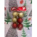 6'LI  YILBAŞI ÇAM AĞACINA ASILABİLEN 6 CM NOEL GOLD-KIRMIZI DEKOR SÜS