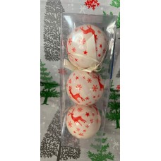 3'LÜ YILBAŞI ÇAM AĞACINA ASILABİLEN  8 CM LÜKS DESENLİ DEKOR SÜS 