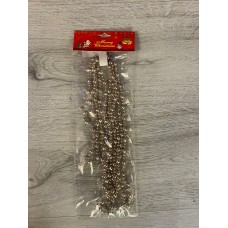 YILBAŞI ÇAM AĞACINA ASILABİLEN 270 CM  BEJ DEKOR SÜSLEME ZİNCİRİ