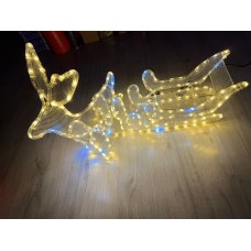 ENİ 20 cm - YÜKSEKLİĞİ 40 cm - GENİŞLİĞİ 160 cm GÜNIŞIĞI LEDLİ BEYAZ FLAŞLI KIZAKLI GEYİK DEKORU