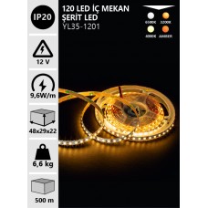 12V 120 LED İÇ MEKAN BEYAZ GÜNIŞIĞI ILIK BEYAZ AMBER ŞERİT LED