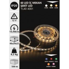 12V 4040 İÇ MEKAN BEYAZ GÜNIŞIĞI 4000K ILIK BEYAZ MAVİ KIRMIZI YEŞİL AMBER PEMBE ŞERİT LED