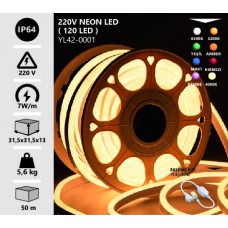 220V NEON HORTUM LED (8X16 MM) BEYAZ GÜNIŞIĞI YEŞİL AMBER MAVİ KIRMIZI PEMBE 4000K ILIK BEYAZ