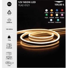 LED NEON 12V NEON LED (6X12) BEYAZ GÜNIŞIĞI MAVİ KIRMIZI YEŞİL AMBER ILIK BEYAZ PEMBE BUZ MAVİ TURKUAZ