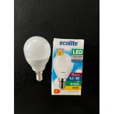 ECOLİTE 8.5 WATT E-14 DUYLU 810  LÜMEN 3000 KELVİN GÜNIŞIĞI G45 OPAL LED AMPUL