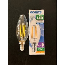 4 WATT E14 DUYLU 470 LÜMEN ŞEFFAF CAMLI 4000 KELVİN ILIK BEYAZ BUJİ LED AMPUL