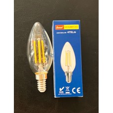 4 WATT E14 DUYLU 470 LÜMEN ŞEFFAF CAMLI 3000 KELVİN GÜNIŞIĞI BUJİ LED AMPUL