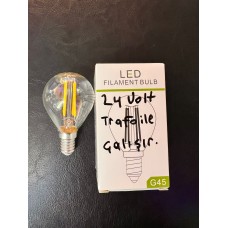 24 VOLT E14 DUYLU  4 WATT 275 LÜMEN TRAFO İLE ÇALIŞAN 2700 KELVİN G45   LED FILAMENT RUSTİK AMPÜL