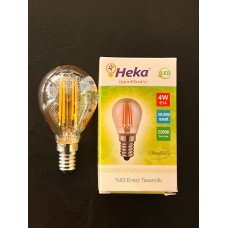 4 WATT E14 DUYLU AMBER CAMLI DİMMERLİ G45 MODELİ 220 LÜMEN 2200 KELVİN SARI IŞIK LED RUSTİK AMPUL