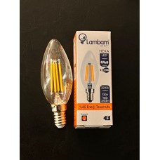 4 WATT E14 DUYLU DİMMERLİ  ŞEFFAF CAMLI 350 LÜMEN  3200 KELVİN  GÜNIŞIĞI BUJİ LED AMPUL