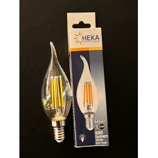 6 WATT E14 DUYLU ŞEFFAF KIVRIK CAMLI 690 LÜMEN 3000 KELVİN GÜNIŞIĞI BUJİ LED AMPUL
