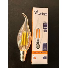 4 WATT E14 DUYLU DİMMERLİ ŞEFFAF KIVRIK CAMLI 350 LÜMEN 3200 KELVİN GÜNIŞIĞI BUJİ LED AMPUL