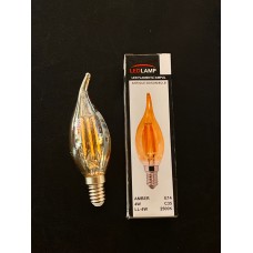 4 WATT E14 DUYLU AMBER CAMLI 360 LÜMEN 2500 KELVİN  GÜNIŞIĞI KIVRIK BUJİ LED AMPUL