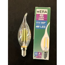4 WATT E14 DUYLU  KIVRIK ŞEFFAF CAMLI 400 LÜMEN 6500 KELVİN BEYAZ IŞIK BUJİ LED AMPUL