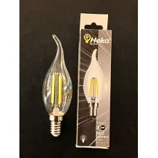 6 WATT E14 DUYLU  KIVRIK ŞEFFAF CAMLI 660 LÜMEN 6500 KELVİN BEYAZ IŞIK BUJİ LED AMPUL