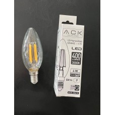 4 WATT 3000 KELVİN GÜNIŞIĞI  400 LÜMEN  E-14  DÜZ BUJİ RUSTİK LED AMPUL