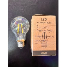 24 VOLT  4 WATT 275 LÜMEN TRAFO İLE ÇALIŞAN 2700 KELVİN  A60 LED FILAMENT RUSTİK AMPÜL