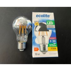 4 WATT KROM AYNALI E-27 DUYLU 320 LÜMEN 2700 KELVİN SARI IŞIK G45 ENDİREKT LED AMPUL