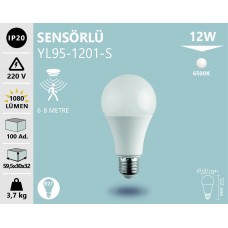 12W SENSÖRLÜ LED AMPUL BEYAZ