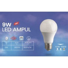 9W LED AMPUL 6500K -BEYAZ GÜNIŞIĞI ILIK BEYAZ
