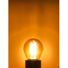 G45 Filament Edison Tip Rustik E-27 Amber Cam Amber Işık Dimmerli 4 Watt 1800 Kelvin Led Ampul 