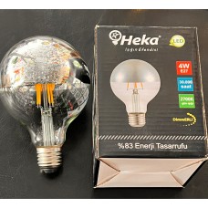4 WATT KROM AYNALI ENDİREKT DİMMERLİ 2700 KELVİN GÜNIŞIĞI 220 LÜMEN LED RUSTİK AMPUL