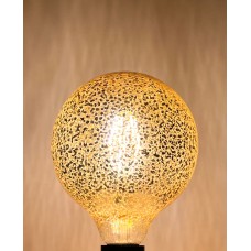 4 WATT E27 DUYLU 400 LÜMEN 3000 KELVİN G125 MODELİ LEOPAR CAM DESENLİ DEKORATİF LED RUSTİK AMPUL