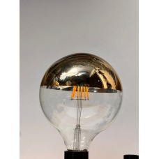 6 WATT E27 DUYLU G125 MODELİ YARI GOLD CAM DESENLİ DEKORATİF LED RUSTİK AMPUL