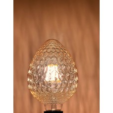 6 WATT E27 DUYLU  AMBER CAMLI BÜYÜK KOZALAK DESENLİ DEKORATİF LED RUSTİK AMPUL