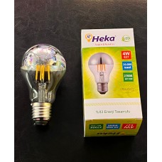 4 WATT  KROM AYNALI ENDİREKT  DİMMERLİ 2700 KELVİN  GÜNIŞIĞI 240 LÜMEN A60 LED RUSTİK AMPUL
