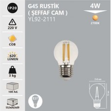 4W G45 RUSTIK AMPUL 2700K - E27