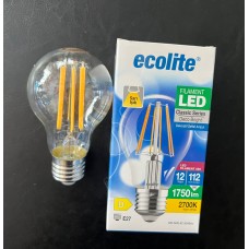 12  WATT E-27 DUYLU 1750 LÜMEN 2700 KELVİN SARI IŞIK A60 ŞEFFAF CAM LED AMPUL
