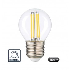 110 VOLT ERD-906 G45 ŞEFFAF 6W 3000K E27 DİMLİ LED AMPUL
